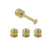 TTZEZE Mini Round Solid Brass Knobs, Mid Century Mini Drawer Pulls,Solid Ball Knob Pulls,Small Circle Knobs,4PCS Modern Tiny Dresser Knobs Handle Knobs with Screws Gold, 1.2cm/0.47''