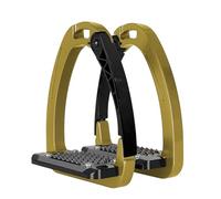 TTZGMTRC Horse Riding Safety Stirrups, Aluminium Stirrup, Anti-Slip Treads, Comfortable & Durable Aluminium Riding Stirrups with Wide Tread for Stability & Safety ,Gold