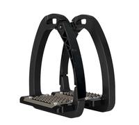 TTZGMTRC Horse Riding Safety Stirrups, Aluminium Stirrup, Anti-Slip Treads, Comfortable & Durable Aluminium Riding Stirrups with Wide Tread for Stability & Safety ,Black