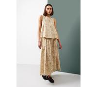 Tu x Morris & Co. Light Pink Pimpernel Print Full Midaxi Skirt 6