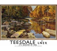 TU20 Vintage Teesdale LNER Travel Railway Poster Re-Print - A3 (432 x 305mm) 16.5" x 11.7"