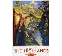 TU24 Vintage The Highlands Inverness-Shire Travel British Railway Poster Re-Print - A4 (297 x 210mm) 11.7" x 8.3"