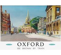 TU42 Vintage Oxford See Britain By Train British Railways Travel Poster Re-Print - A2+ (610 x 432mm) 24" x 17"