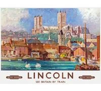 TU65 Vintage Lincoln British Railways Travel Poster Re-Print - A2+ (610 x 432mm) 24" x 17"
