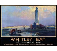 TU7 Vintage 1930's Whitley Bay LNER London North Eastern Railway Travel Poster Re-Print Reproduction Print Card - A5 (148mm x 210mm)