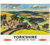 TU9 Vintage Yorkshire British Railways Railway Travel Poster Re-Print - A4 (297 x 210mm) 11.7" x 8.3"