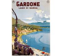 TU99 Vintage 1930's Italian Italy Gardone Lake Garda Travel Poster Re-Print - A4 (297 x 210mm) 11.7" x 8.3"