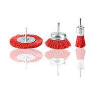 Tuabyem 3 Piece Nylon Filament Abrasive Wire Brush Wheel & Cup Brush Set with 1/4 Inch for Removal of Rust/Corrosion/Paint
