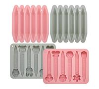 Tuabyem 4 Pack Assorted Crayon Mold Cavities 3D Crayon Silicone Mold Triangle Crayon Mold Silicone Chocolate Making Mold