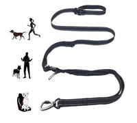 TUAHOO Hands Free Dog Lead for Medium and Large Breeds - Dog Lead with Adjustable Waist Belt for Running, Walking, Jogging, Hiking, Shock Absorbing Bungee Leash with Car Seat Belt for Dogs