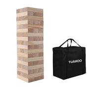 TUAHOO Outdoor Garden Games Tumble Tower (Stack 0.6 M up to 1.5 M), Large Tumbling Timber Wooden Blocks Stacking Game for Kids Adults Family Fun