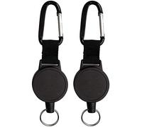 TUAKIMCE 2 Pieces Retractable Key Chain, Heavy Duty Retractable Key Reel, Extendable Keychain with Steel Wire Rope Retractable ID Badges Holder
