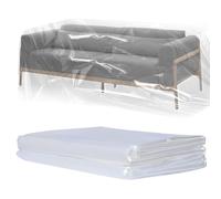 TUAKIMCE 2PCS Plastic Sofa Cover 3 Seater, Furniture Proof Dust Cover Couch Cover, Waterproof Sofa Protection Cover, Sofa Storage Bag, Moving Sofa Cover for Sofas, Bed,Couch, 300cm X 200cm