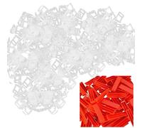 TUAKIMCE 600 PCS 2mm Tile Leveling System Set, 500PCS Spacer Clips + 100 PCS Reusable Wedges for Ceramic Tile and Stone Installation,Tiles Leveler Spacer Clips for Spacers Wall Floor