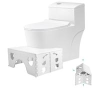 TUAKIMCE Foldable Toilet Stool 7 Inch, Ergonomic Bathroom Step Stool for Adults with Non-Slip Base, Healthy Squatting Posture Poop Stool, Space Saving Design, Compact Toilet Squat stool