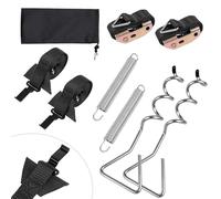 TUAKIMCE Heavy Duty Awning Tie Down Kit Storm Straps Kit for Caravan Motorhome Awing Storm Protection, Complete Set with Bungee Straps, Springs & Spiral Ground Anchors