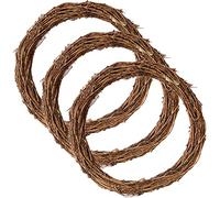 TUAKIMCE Natural Grapevine Wreath 30CM 3PCS Multi-Seasonal DIY Craft Front Door Wall Decor