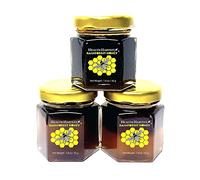 Tualang Honey 50g x 3 Jars (Black, Red, Yellow Honey) | TA 9.5+ to 11.5+ | Pollen Count 2.4M+ to 3.2M+ | Pollen Variety 100+ | Wild-ripening on 250ft Treetop | Raw, Unpasteurised, Unfiltered
