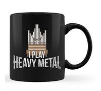 TUANDANG I Play Heavy Metal - Church Organist Pipe Organ Player Black Coffee Mug 11oz…