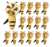 Tuanse 10 Pcs Bee Mini Hand Press Fan Bulk Portable Cute Fan Plastic Handheld Manual Personal Cool Bee Party Favor Summer Outdoor Gift for Teacher Social Worker Employee Office Bag Filler Prize