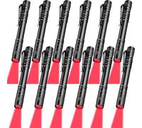 Tuanse 12 Pcs Red Light Flashlight Red LED Flashlight Pen Light Bright Torch for Night Astronomy Aviation Observation Turtle Safe Beach