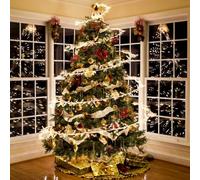 Tuanse 32.8 ft Christmas Tree Decor Light String Garland with 100 LED Lights Battery Operated Hanging Crystal Garland Strands with Bendable Metal Wire for Xmas Tree DIY Wreath Wedding Party Decor