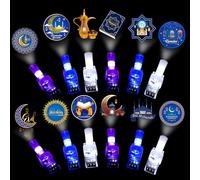 Tuanse 36 Pcs Ramadan Mubarak Eid Al-fitr Finger Lights Gifts Bulk for Kids Glow in the Dark Finger Lights Happy Ramadan Decorations Light Celebration Party Supplies School Rewards Gifts Boys Girls