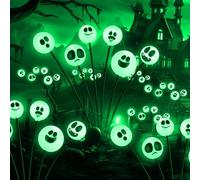 Tuanse 4 Pcs Outdoor Halloween Decorations Waterproof Halloween Solar Lights Scary Ghost Lights for Garden Yard Lawn Pathway (Green)