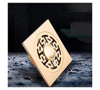 TUANZUN Shower Drain Cover,Floor Drain Cover Bathroom Shower Drain Floor Drain Waste Gold Shower Drainage 10 * 10cm Square Drain Shower Waste(4)