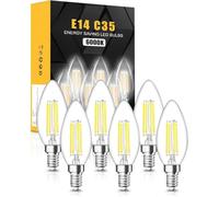 tuare E14 LED Light Bulb, 4W 400 Lumens E14 LED Light Bulb Cool White 6000K, 40W Equivalent SES Small Edison Screw Light Bulbs, CRI 80 Candle Bulb, Non Dimmable - Pack of 6