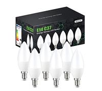 tuare E14 LED Light Bulb, 5W 400 Lumens E14 LED Light Bulb Cool White 6000K, 40W Equivalent SES Small Edison Screw Light Bulbs, CRI 80 Candle Bulb, Non Dimmable - Pack of 6