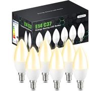 tuare E14 LED Light Bulb, 5W 400 Lumens E14 LED Light Bulb Warm White 3000K, 40W Equivalent E14 SES Small Edison Screw Light Bulb, CRI 80 E14 LED Candle Bulb, Non Dimmable - Pack of 6