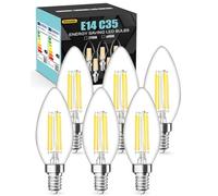 tuare E14 LED Light Bulb Dimmable, 4W 550 Lumens E14 LED Light Bulb Cool White Dimmable 6000K, 40W Equivalent SES Small Edison Screw Light Bulbs, CRI 80 Candle Bulb, 6 Count