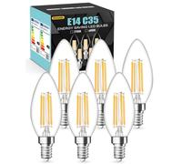 tuare E14 LED Light Bulb Dimmable, 4W 550 Lumens E14 LED Light Bulb Warm White Dimmable 2700K, 40W Equivalent SES Small Edison Screw Light Bulbs, CRI 80 Candle Bulb, 6 Count