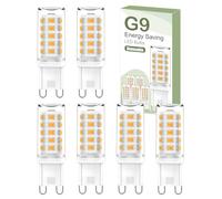tuare G9 LED Bulbs Dimmable, 6000K G9 LED Bulbs Cool White Dimmable, 5W 560LM, Energy Saving G 9 Bulb Equivalent to 40W Halogen Bulb, No Flicker AC 220-240V for Chandelier, 6 Counts