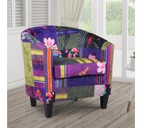 Tub Chair Armchair Club Chair In Patchwork Fabric
