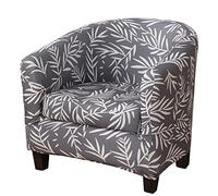 Tub Chair Covers 2 Piece Set - Upgraded 2 IN 1 Design Bucket Chair Covers High Stretch Printed Soft Club Chair Covers Armchair Slipcovers for Dining Living Room Cafe Bar Office Reception (Print 1)