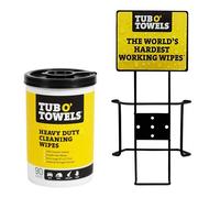 Tub O' Towels Heavy-Duty Cleaning Wipes, 90 Count Bundle with Wall Mount Bracket Bundle