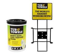 Tub O' Towels Heavy-Duty Dual Texture Wipes, 75 Count Bundle with Wall Mount Bracket Bundle
