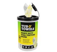 Tub O' Towels TW75 10" x 12" Multi-Surface Cleaning Wipes, Dual Texture, 75 Count per Tub
