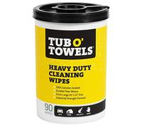 Tub O Towels TW90 Heavy-Duty 10" x 12" Size Multi-Surface Cleaning Wipes, 90 Count Per Canister