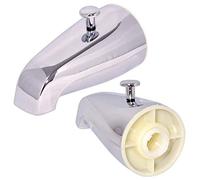 Tub Spout with Push and Pull Diverter, 3/4 inch to 1/2 inch IPS Face Bushing, 5-1/4 inch Length, Chrome Finish