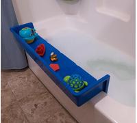 Tub Topper Bathtub Splash Guard Play Shelf Area -Toy Tray Caddy Holder Storage -Suction Cups Attach to Bath Tub -No Mess Water Spill in Bathroom -Fun for Toddlers Kids Baby, Blue, (911126)