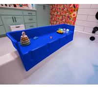 Tub Topper Bathtub Splash Guard Play Shelf Area -Toy Tray Caddy Holder Storage -Suction Cups Attach to Bath Tub -No Mess Water Spill in Bathroom -Fun for Toddlers Kids Baby, Blue, (911126)