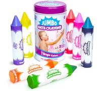 Tub Works® Smooth™ Jumbo Bath Crayons Bath Toy | Nontoxic, Washable Bath Crayons for Toddlers & Kids | Unique Formula Draws Smoothly & Vividly on Wet & Dry Tub Walls | Large, Easy-Grip Bathtub Crayons