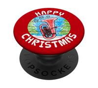 Tuba Christmas Tubaist Brass Musician Music Teacher PopSockets Adhesive PopGrip