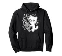 Tuba Kawaii Cat Military Band Pullover Hoodie