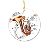 Tuba Musical Instrument Customized Christmas Ornament, Personalized Tuba Xmas Tree Ornament 2023, Tuba Player Gifts, Custom Name Year Christmas Ornament Gift for Tuba Instruments Music Lovers