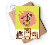 Tuba Musical Instruments Postcards Envelopes Cards Mailing Year Horse