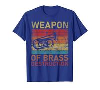 Tuba Player Weapon of Brass Destruction Marching Band Tuba T-Shirt, Men, Royal Blue, 3X-Large